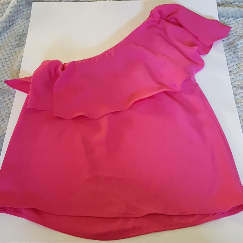 Pink One Shoulder Top - Picture 6 of 7